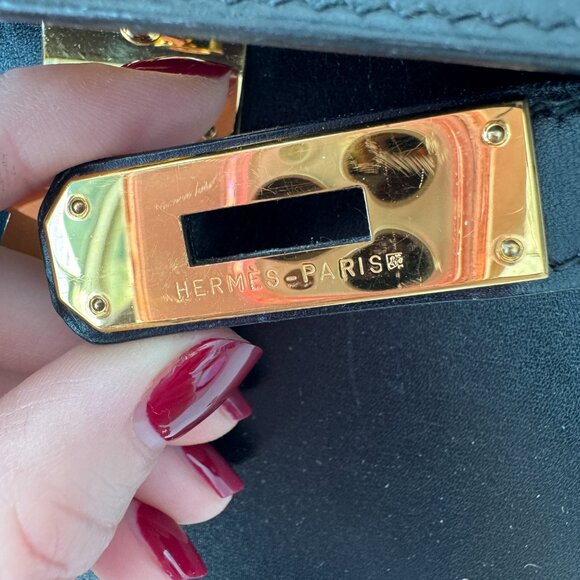 Hermes Kelly 28 Sellier black box leather gold HW 1995 - Picture 9 of 13